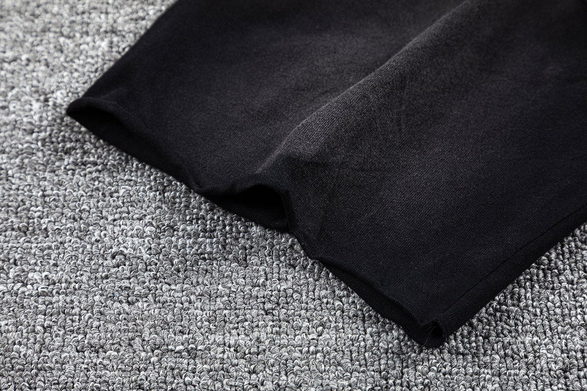 HARMONY Black Front & Back Graphic T-Shirt — fabric_closeup